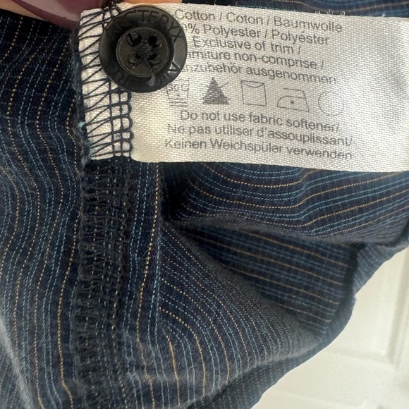 Arc'teryx Mens XL Button Front Shirt Short Sleeve Blue Micro Plaid Cotton Blend - Picture 5 of 9